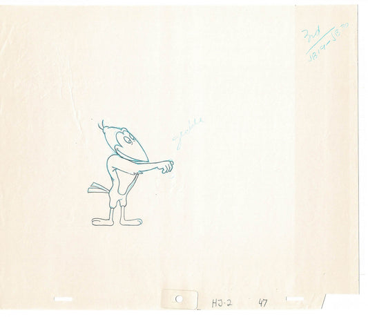 Heckle and Jeckle Lot of 2 Production Animation Cel Drawings Filmation 1979-80 F-69
