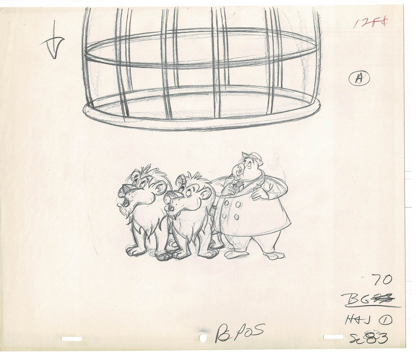 Heckle and Jeckle Lot of 2 Production Animation Cel Drawings Filmation 1979-80 F-87