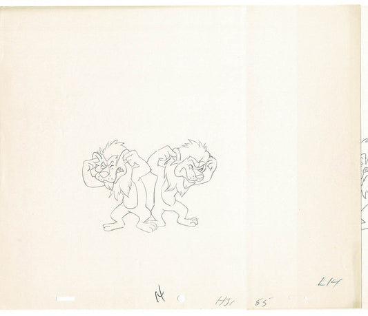 Heckle and Jeckle Lot of 2 Production Animation Cel Drawings Filmation 1979-80 F-91