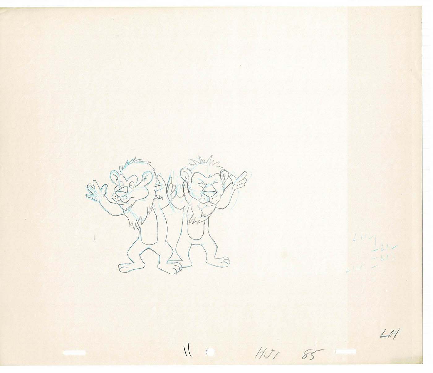 Heckle and Jeckle Lot of 2 Production Animation Cel Drawings Filmation 1979-80 F-93