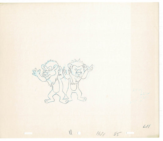 Heckle and Jeckle Lot of 2 Production Animation Cel Drawings Filmation 1979-80 F-93