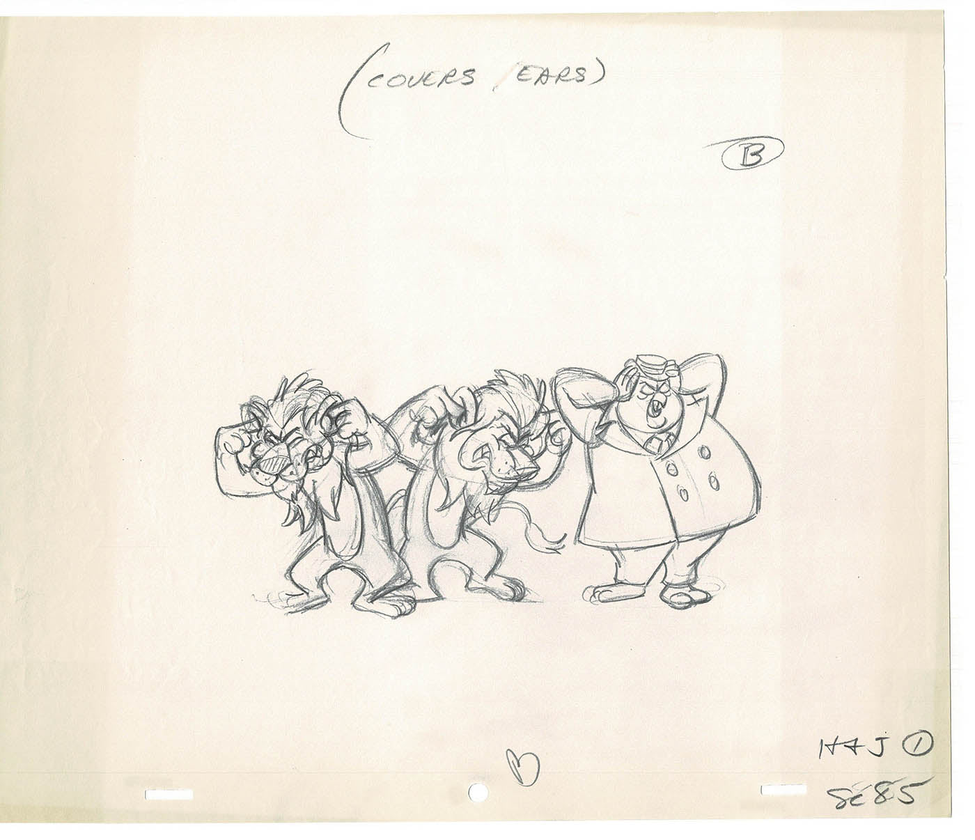 Heckle and Jeckle Lot of 2 Production Animation Cel Drawings Filmation 1979-80 F-103