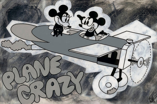 Mickey Mouse Minnie Mouse Walt Disney Fine Art Beau Hufford Signed Limited Edition of 195 Print on Canvas "Plane Crazy"