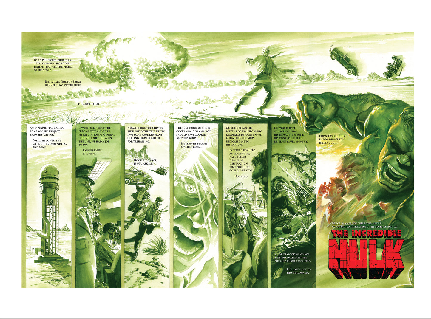 Hulk Origins Alex Ross Signed Marvel SDCC 2026 Exclusive Print on Paper Limited Edition of 100 Regular Edition