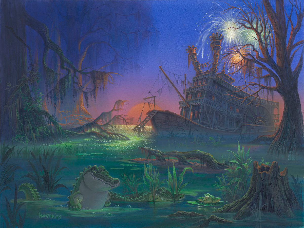 The Rescuers Walt Disney Fine Art Michael Humphries Signed Limited Edition of 95 Print on Canvas "Back in the Bayou"