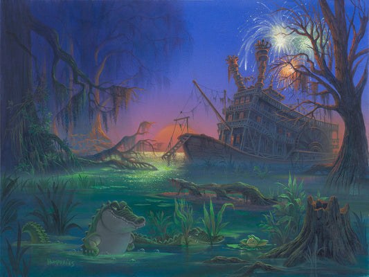 The Rescuers Walt Disney Fine Art Michael Humphries Signed Limited Edition of 95 Print on Canvas "Back in the Bayou"