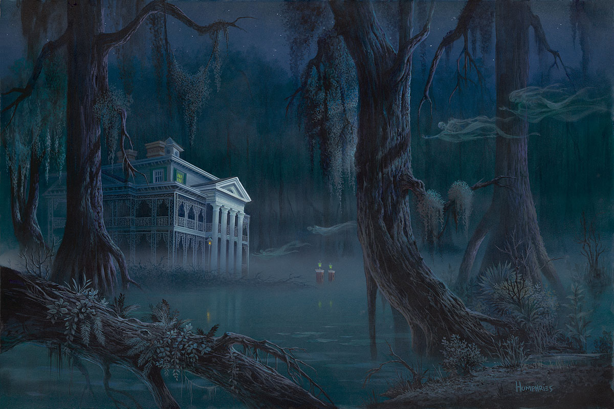 The Rescuers Walt Disney Fine Art Michael Humphries Signed Limited Edition of 95 Print on Canvas "Spirits in the Bayou"