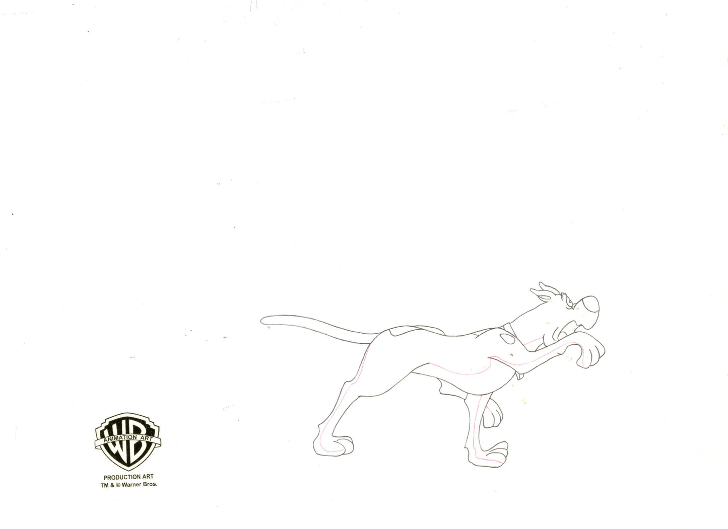 Scooby Doo and Shaggy with Lena and Simone Production Animation Art Cel Setup and FOUR Matching Production Drawings Hanna Barbera 1998