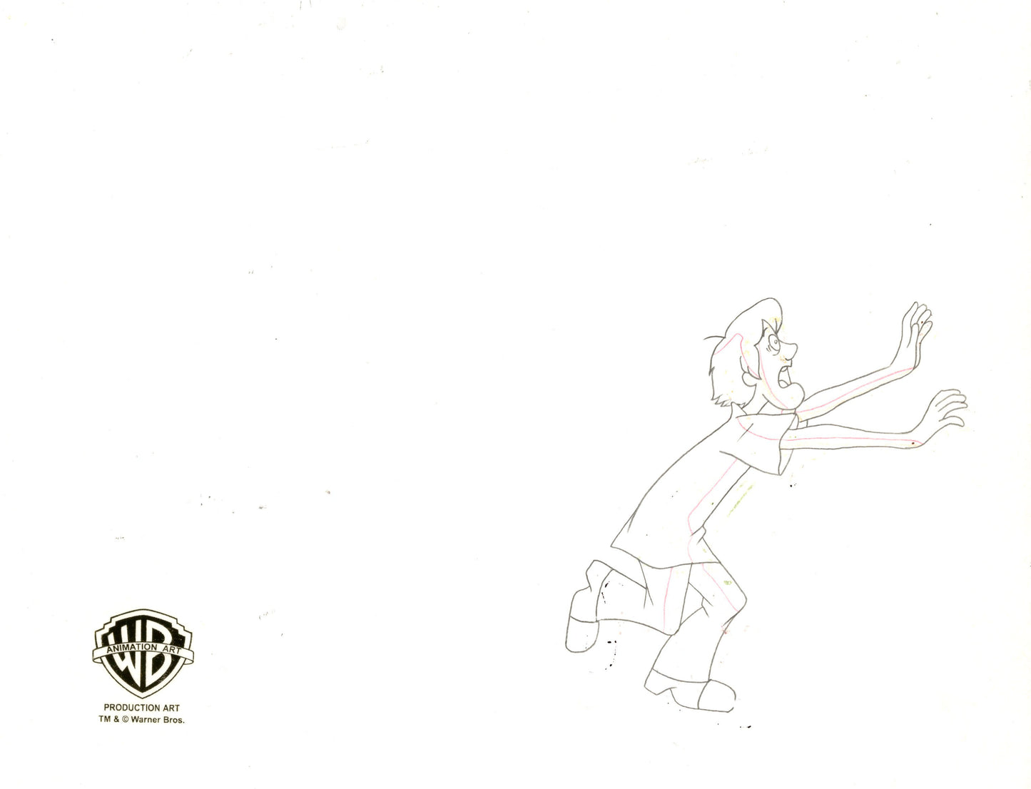 Scooby Doo and Shaggy with Lena and Simone Production Animation Art Cel Setup and FOUR Matching Production Drawings Hanna Barbera 1998