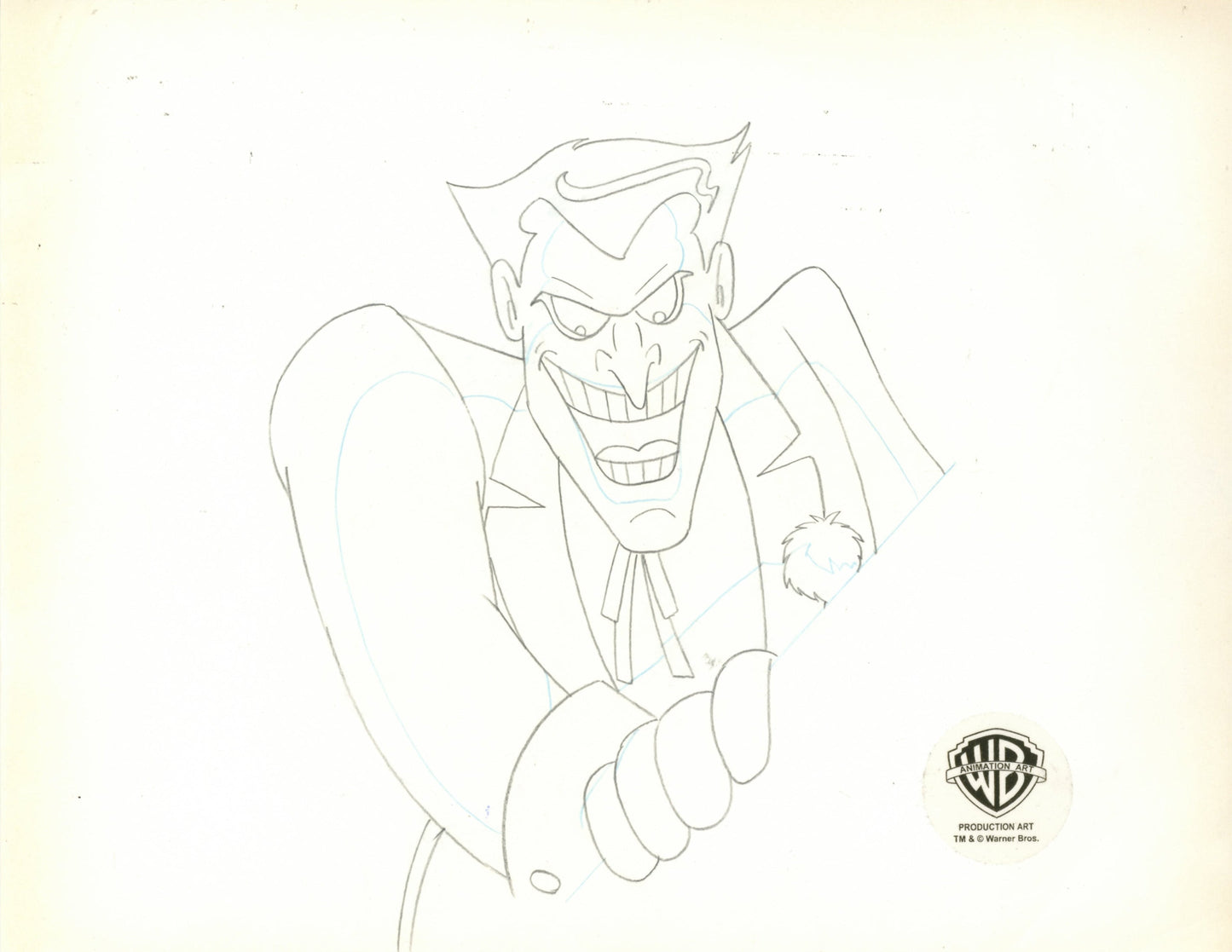 Batman the Animated Series The Joker BTAS Production Animation Cel AND Drawing Warner Bros DC 2272