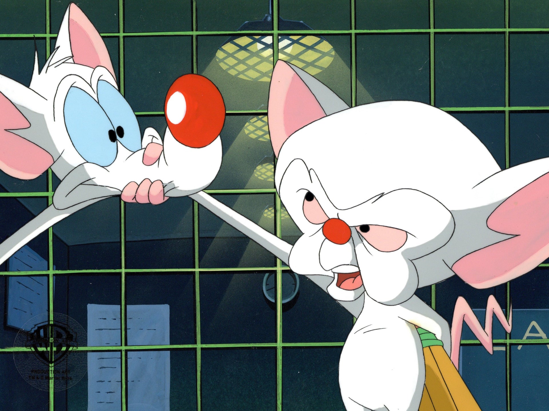 Pinky And The Brain Original Production Cel on Original Background