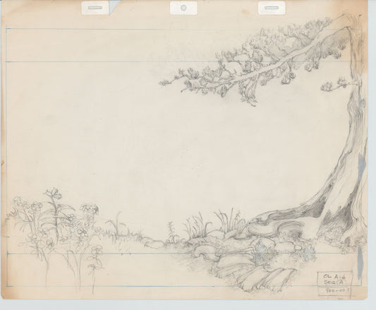 Heidi's Song Production Animation Background Drawing from Hanna Barbera 1982 b3105