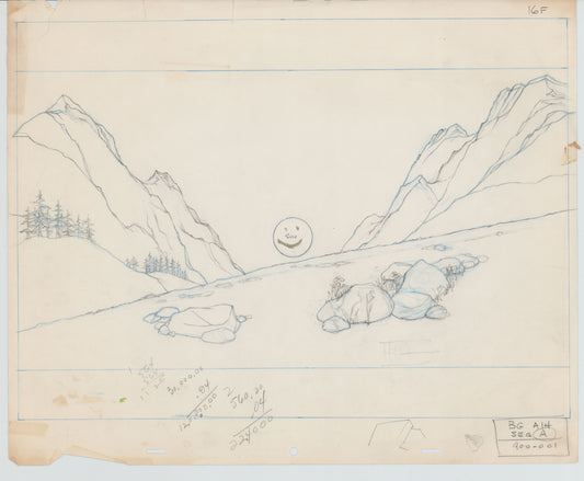 Heidi's Song Production Animation Background Drawing from Hanna Barbera 1982 b3107