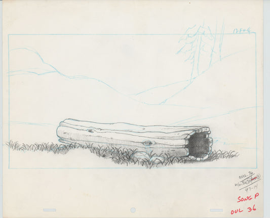 Heidi's Song Production Animation Background Drawing from Hanna Barbera 1982 b3112