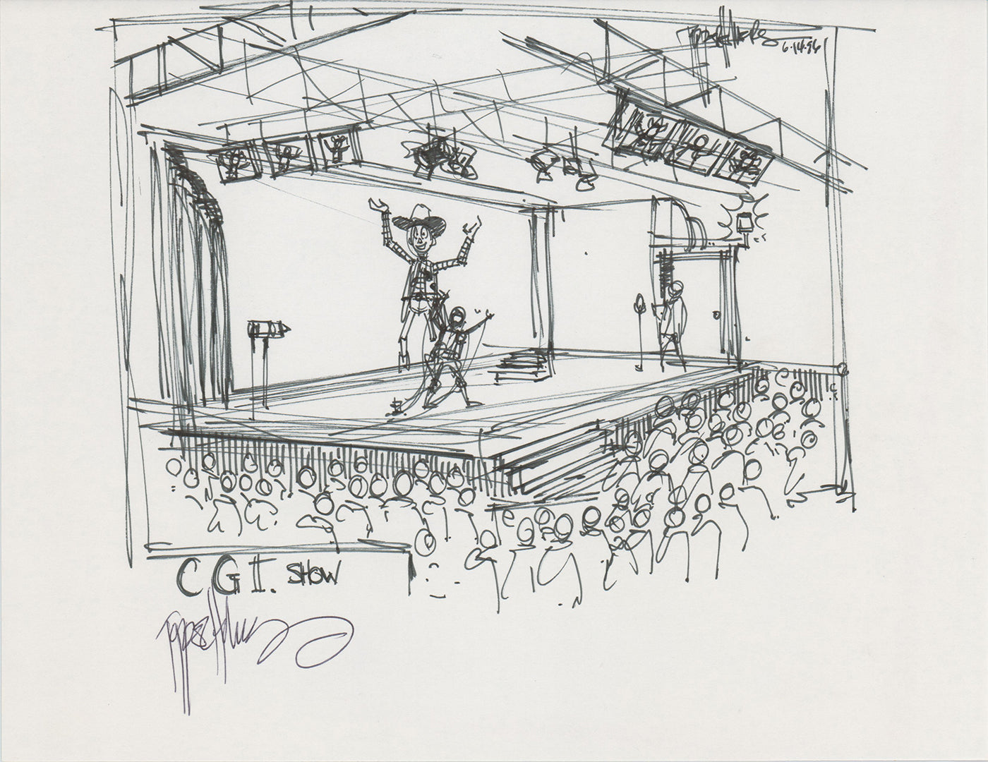 Disneyland Attraction California Adventure Plan Drawing Imagineer Original 1996 B194