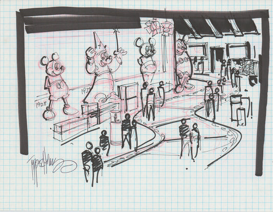 Disneyland Attraction California Adventure Plan Drawing Imagineer Original 1996 B197