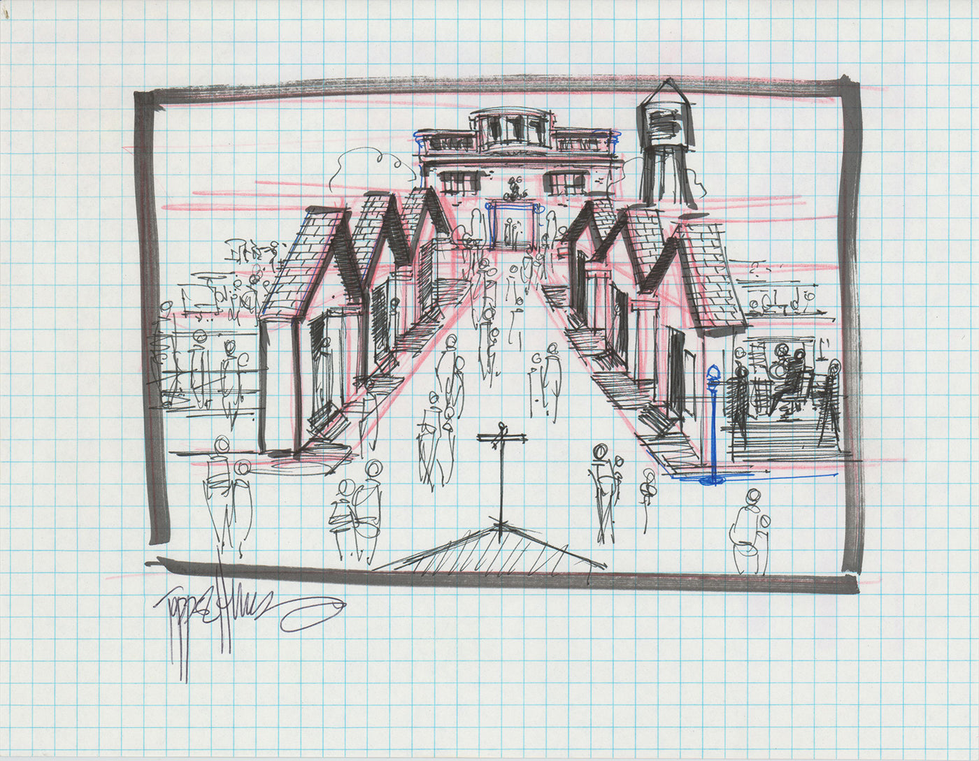 Disneyland Attraction California Adventure Plan Drawing Imagineer Original 1996 B198
