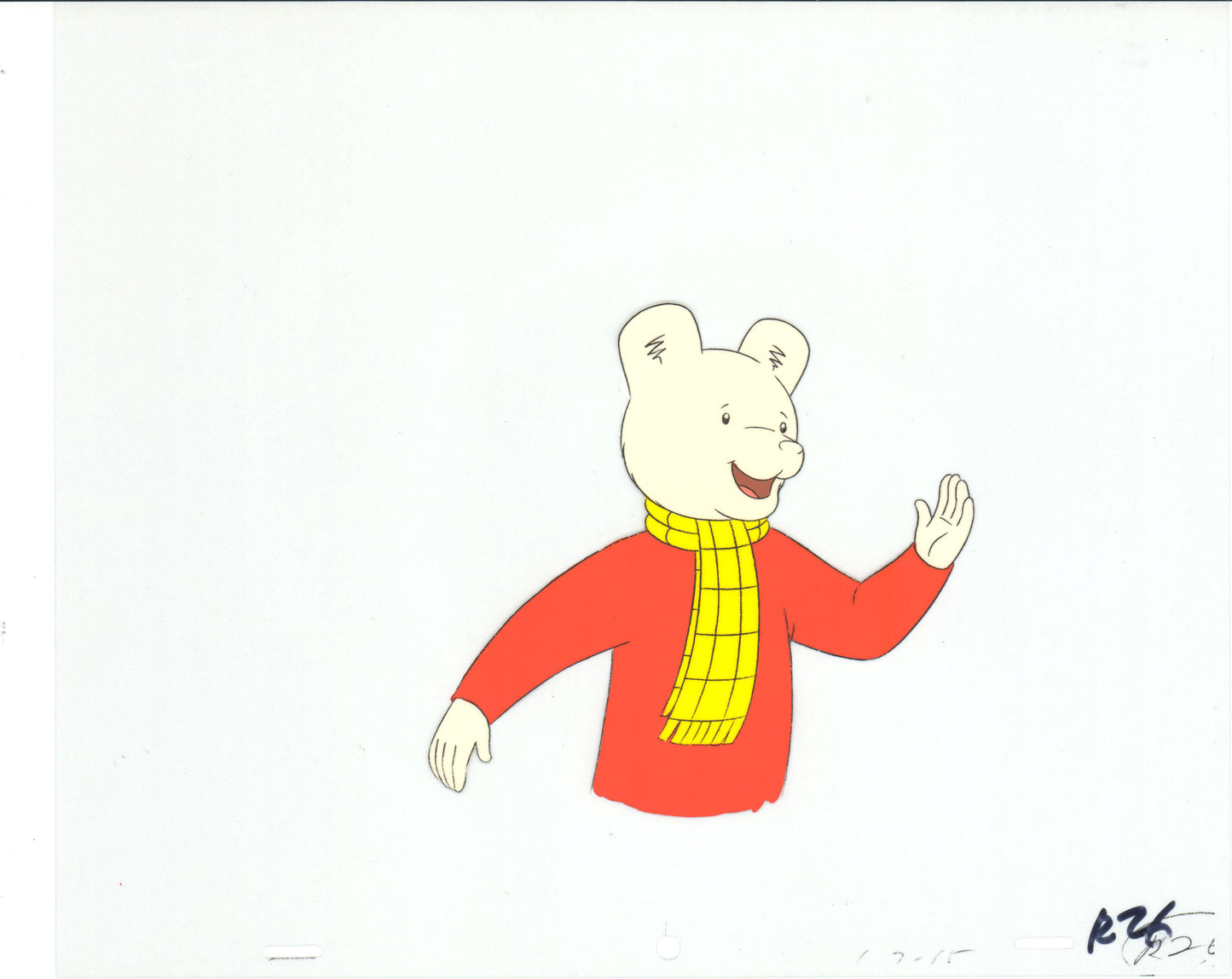 RUPERT Bear Original Production Animation Cel from the Cartoon by Nelvana Tourtel Animation 1990s 8-203