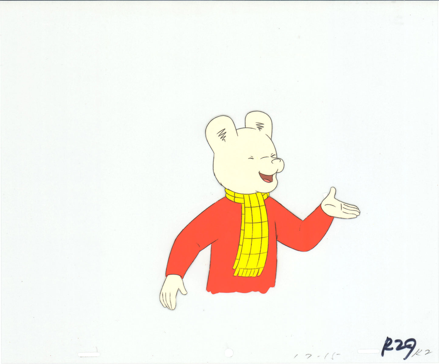 RUPERT Bear Original Production Animation Cel from the Cartoon by Nelvana Tourtel Animation 1990s 8-206
