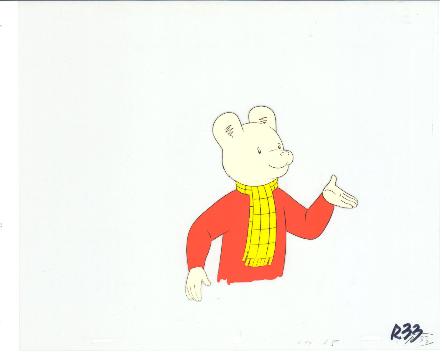 RUPERT Bear Original Production Animation Cel from the Cartoon by Nelvana Tourtel Animation 1990s 8-209