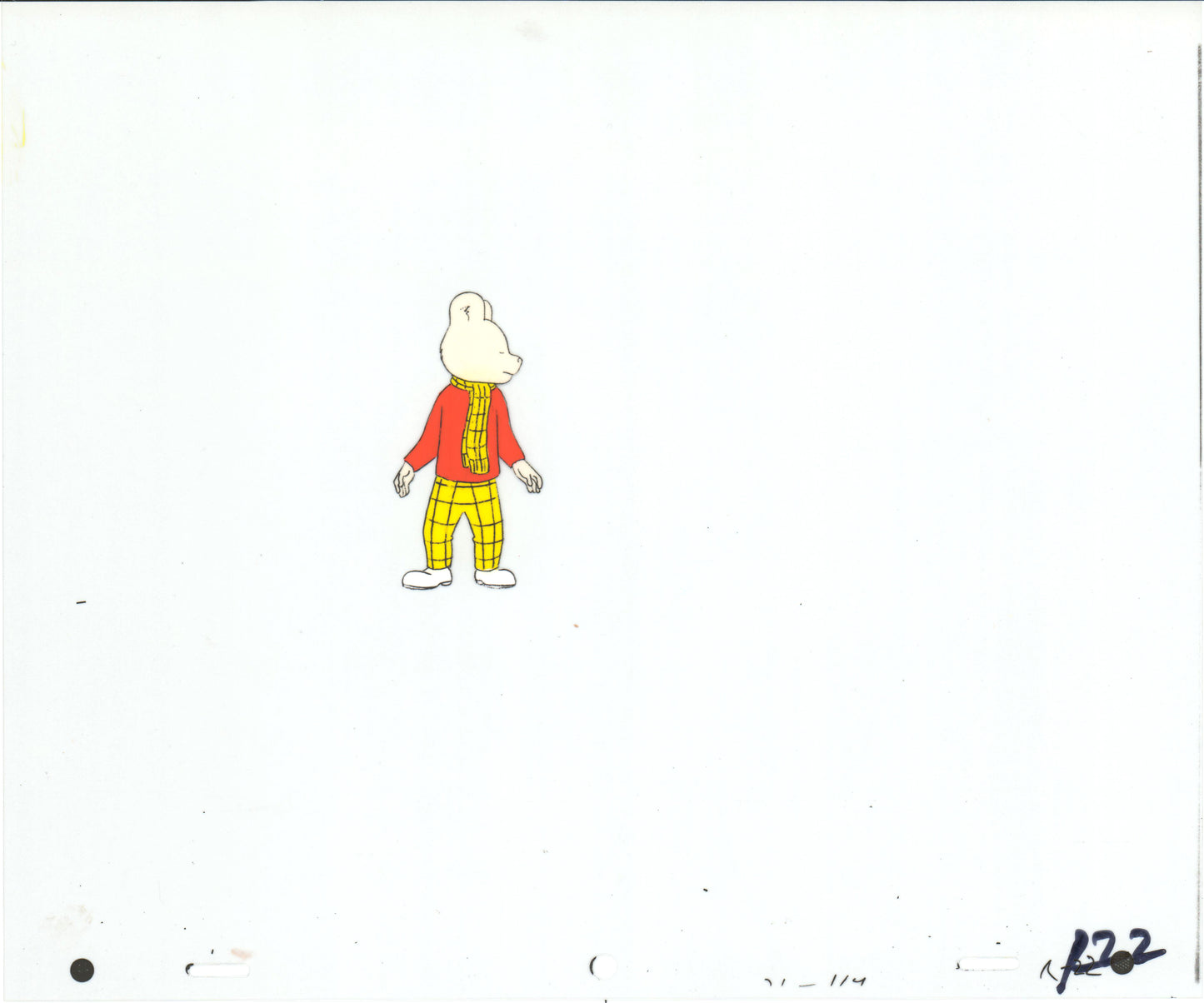 RUPERT Bear Original Production Animation Cel from the Cartoon by Nelvana Tourtel Animation 1990s 8-296