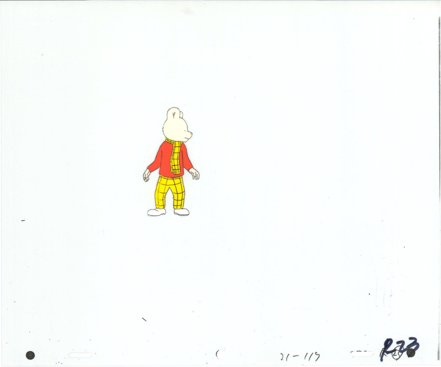 RUPERT Bear Original Production Animation Cel from the Cartoon by Nelvana Tourtel Animation 1990s 8-297