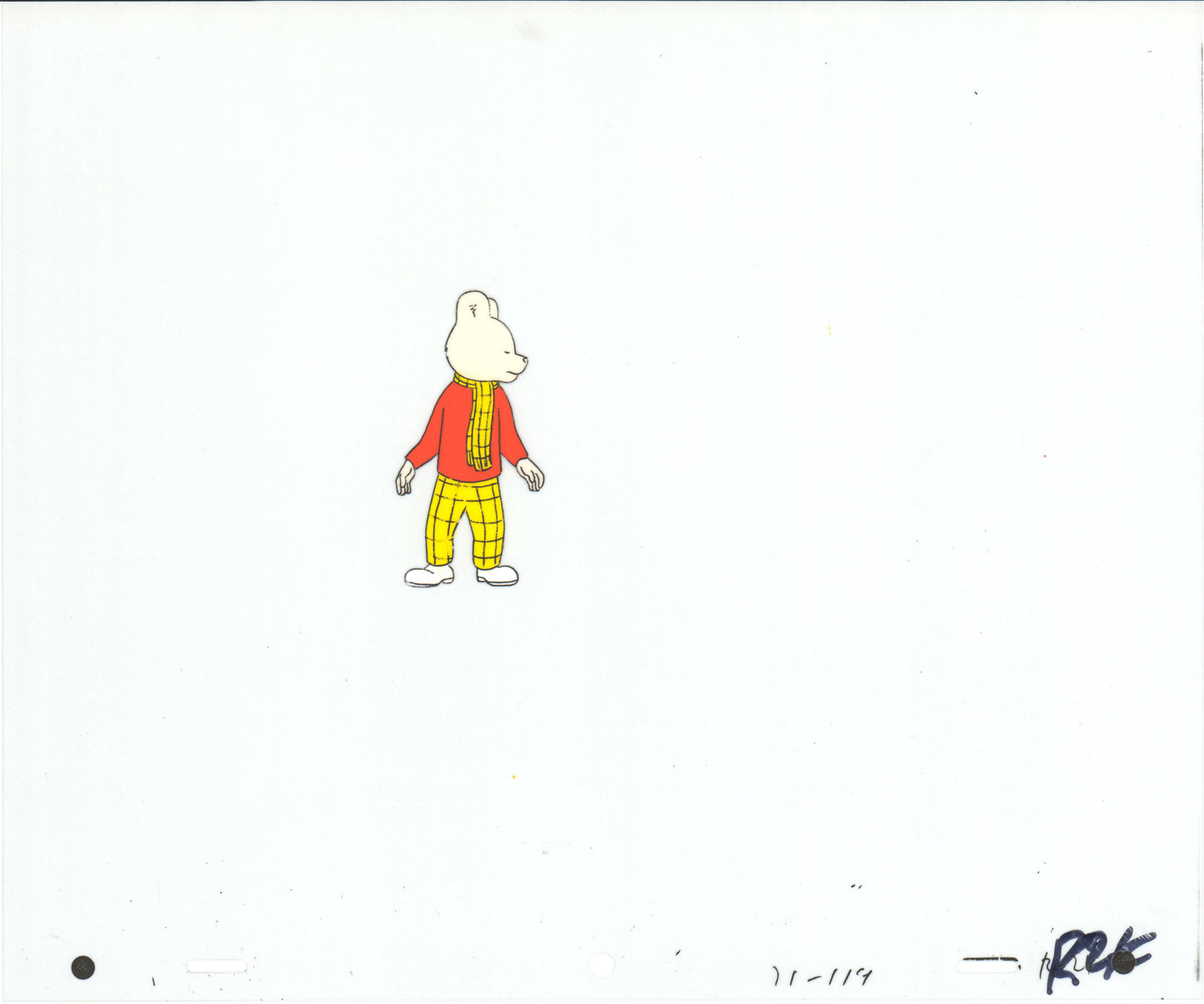 RUPERT Bear Original Production Animation Cel from the Cartoon by Nelvana Tourtel Animation 1990s 8-298