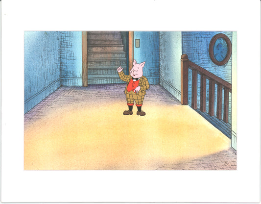 RUPERT Bear Podgy Pig Original Production Animation Cel from the Cartoon by Nelvana Tourtel Animation 1990s 8-306