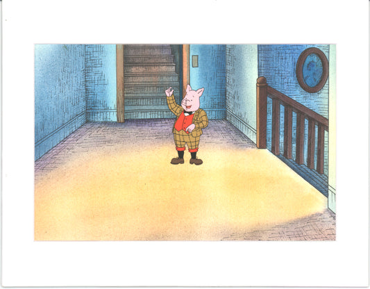 RUPERT Bear Podgy Pig Original Production Animation Cel from the Cartoon by Nelvana Tourtel Animation 1990s 8-307