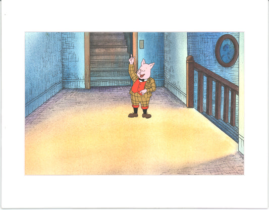 RUPERT Bear Podgy Pig Original Production Animation Cel from the Cartoon by Nelvana Tourtel Animation 1990s 8-309