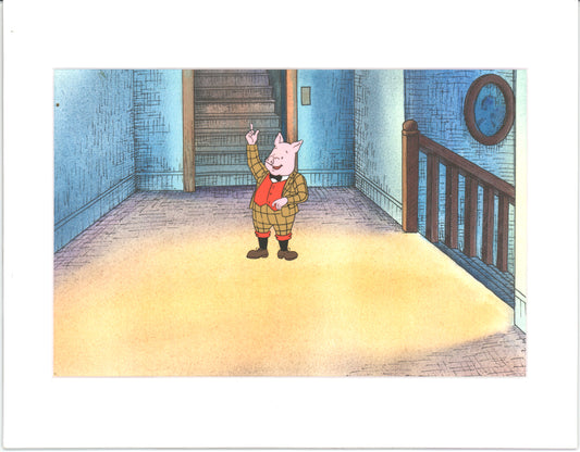 RUPERT Bear Podgy Pig Original Production Animation Cel from the Cartoon by Nelvana Tourtel Animation 1990s 8-310