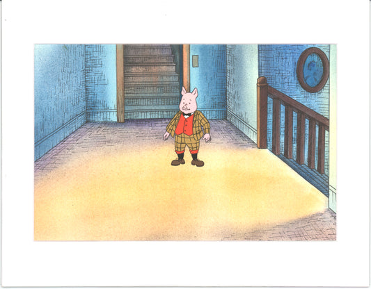 RUPERT Bear Podgy Pig Original Production Animation Cel from the Cartoon by Nelvana Tourtel Animation 1990s 8-313