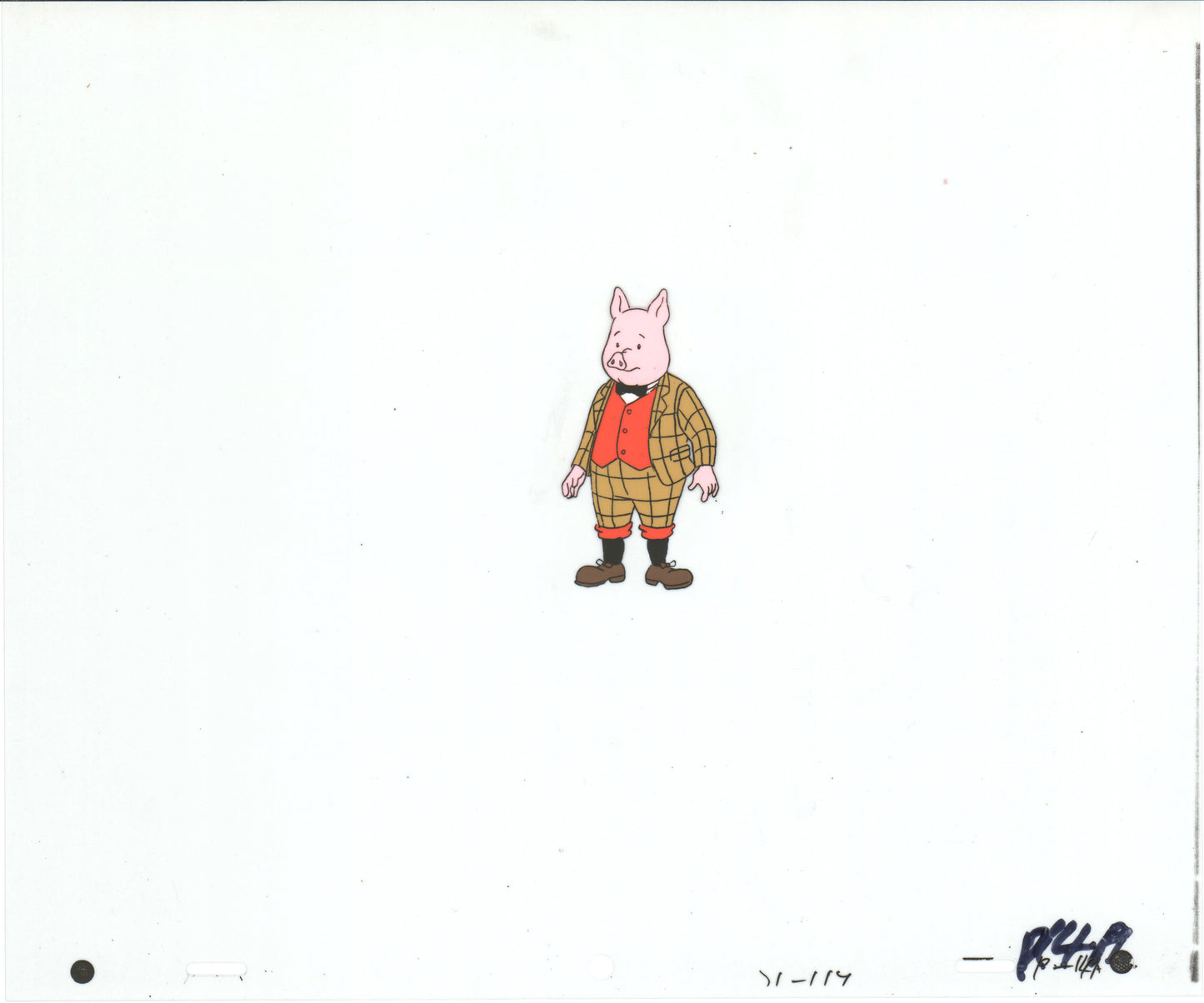 RUPERT Bear Podgy Pig Original Production Animation Cel from the Cartoon by Nelvana Tourtel Animation 1990s 8-314