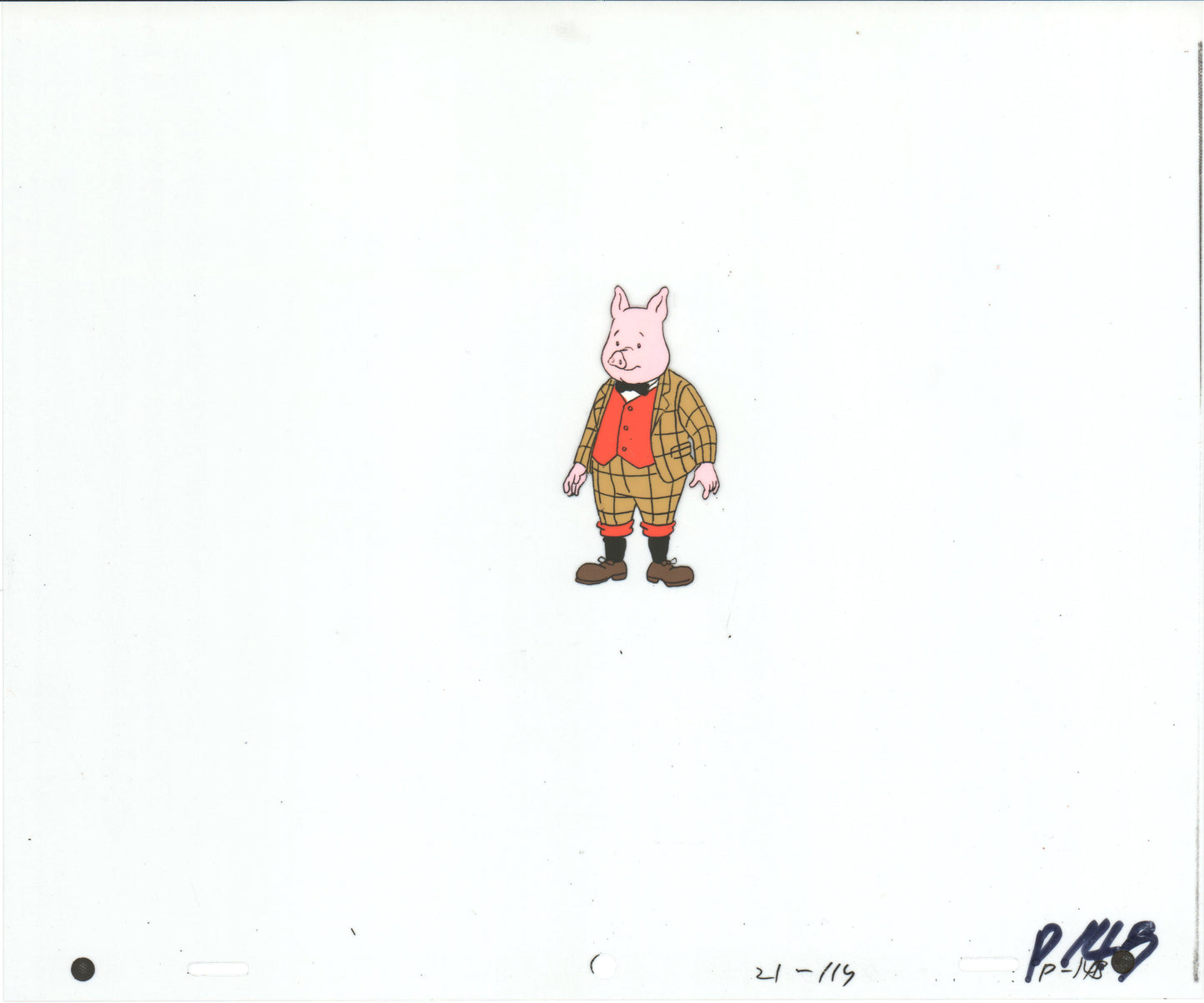 RUPERT Bear Podgy Pig Original Production Animation Cel from the Cartoon by Nelvana Tourtel Animation 1990s 8-315