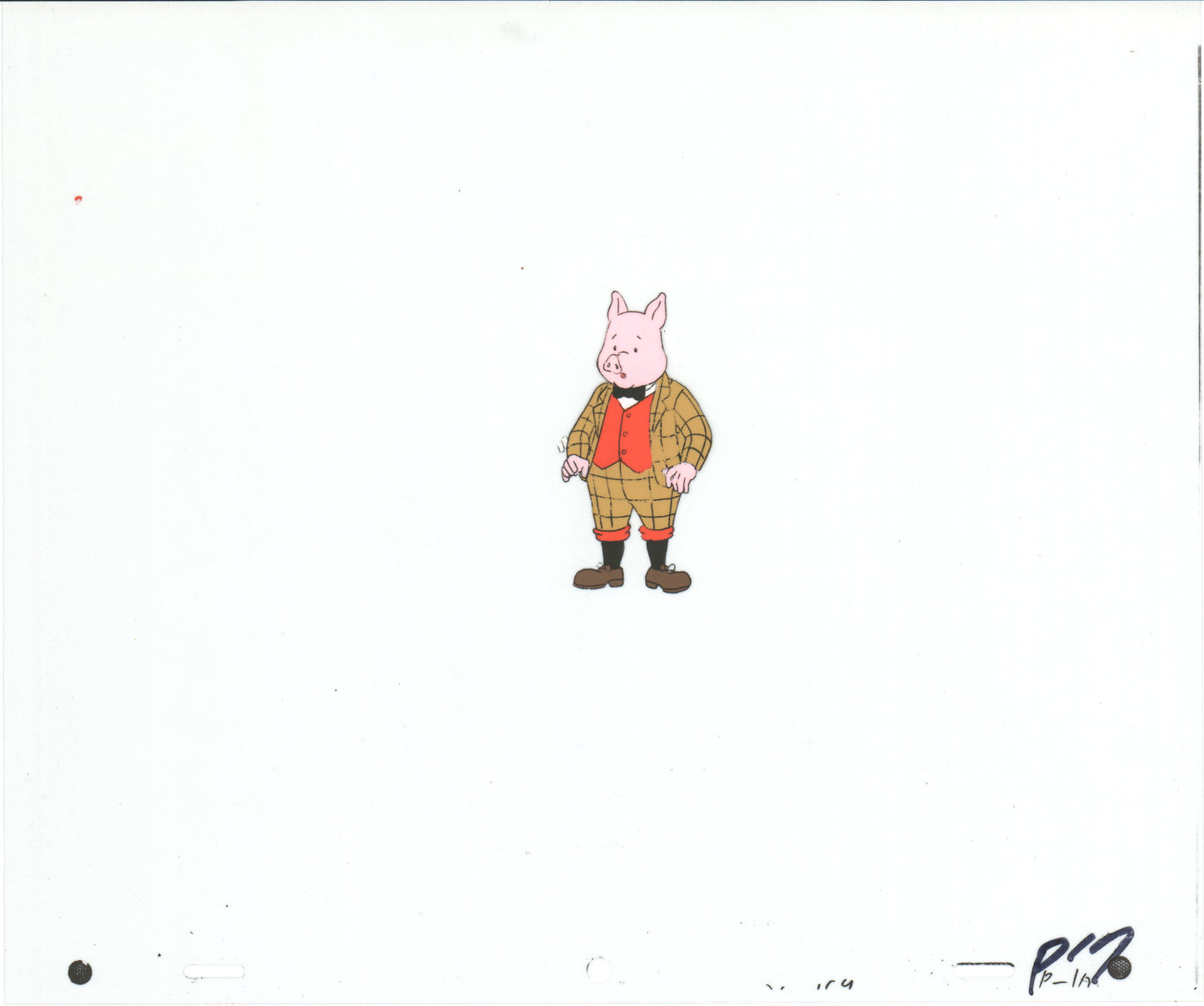 RUPERT Bear Podgy Pig Original Production Animation Cel from the Cartoon by Nelvana Tourtel Animation 1990s 8-316
