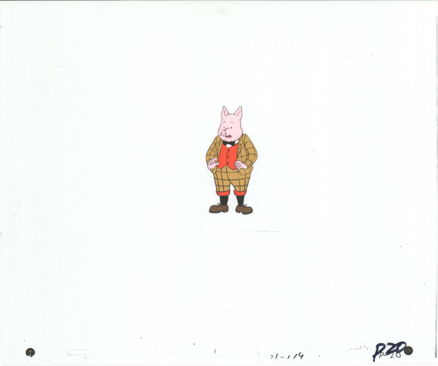 RUPERT Bear Podgy Pig Original Production Animation Cel from the Cartoon by Nelvana Tourtel Animation 1990s 8-318