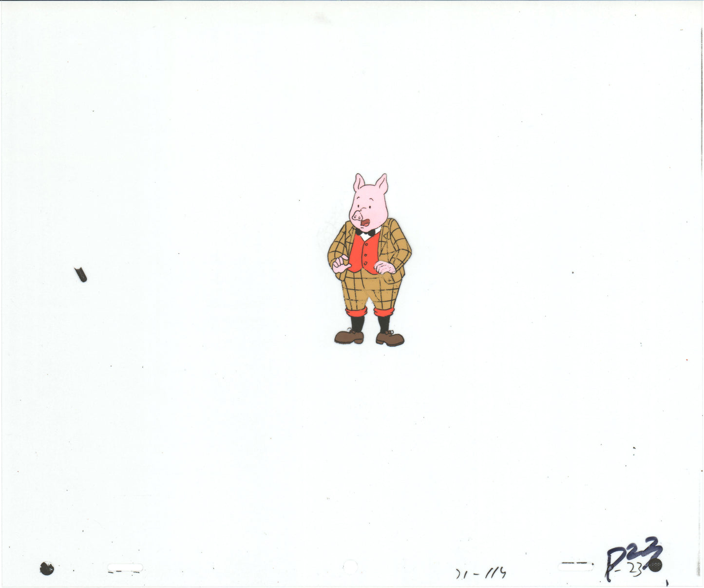 RUPERT Bear Podgy Pig Original Production Animation Cel from the Cartoon by Nelvana Tourtel Animation 1990s 8-321