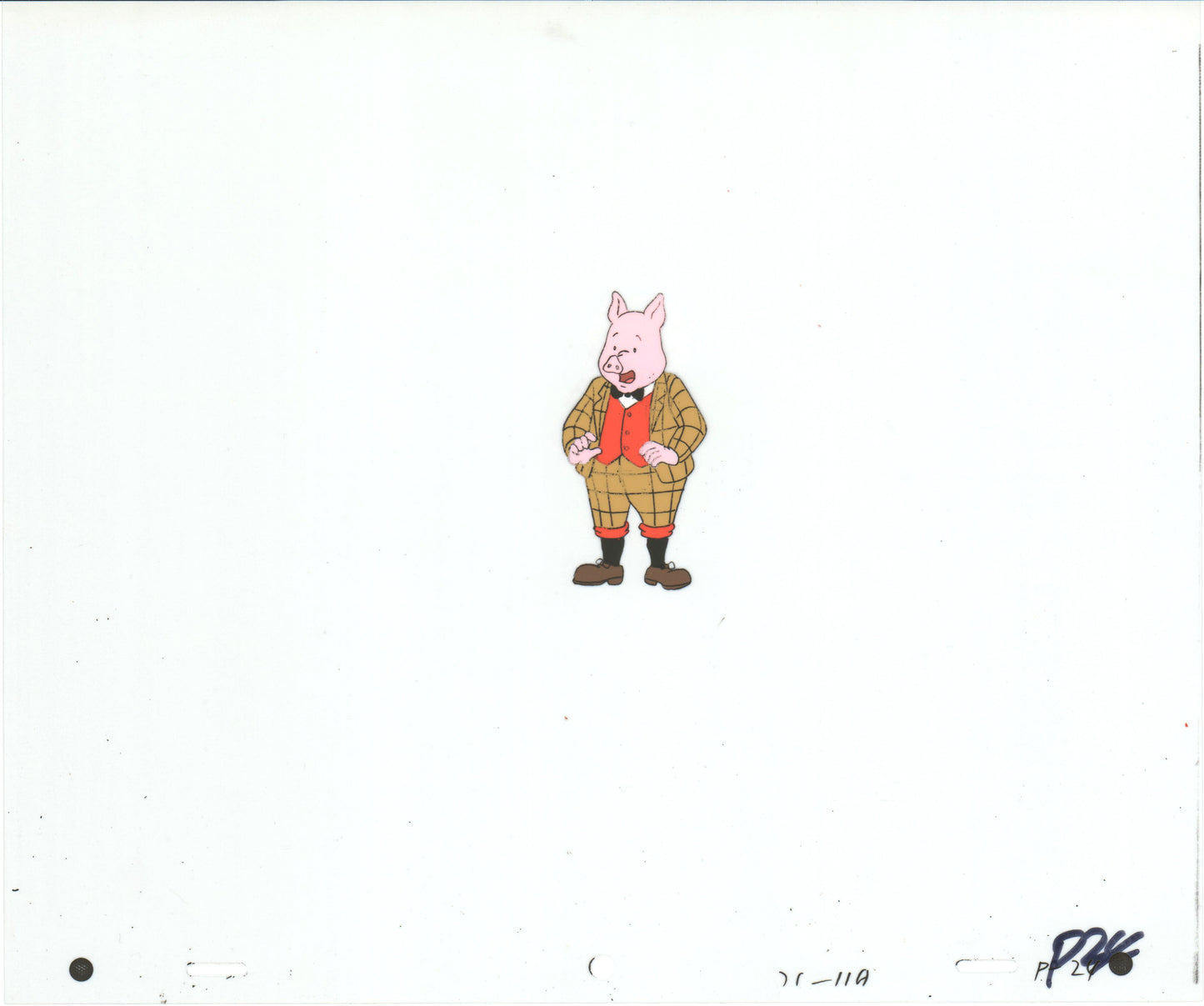 RUPERT Bear Podgy Pig Original Production Animation Cel from the Cartoon by Nelvana Tourtel Animation 1990s 8-322