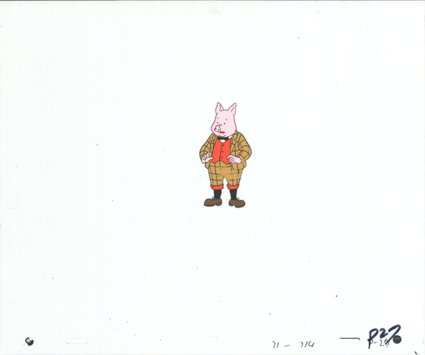 RUPERT Bear Podgy Pig Original Production Animation Cel from the Cartoon by Nelvana Tourtel Animation 1990s 8-325