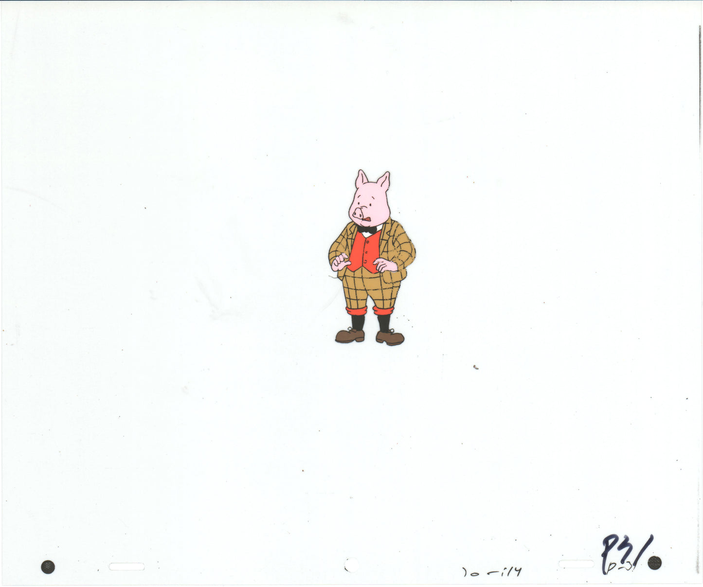 RUPERT Bear Podgy Pig Original Production Animation Cel from the Cartoon by Nelvana Tourtel Animation 1990s 8-326