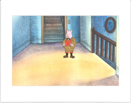 RUPERT Bear Podgy Pig Original Production Animation Cel from the Cartoon by Nelvana Tourtel Animation 1990s 8-326