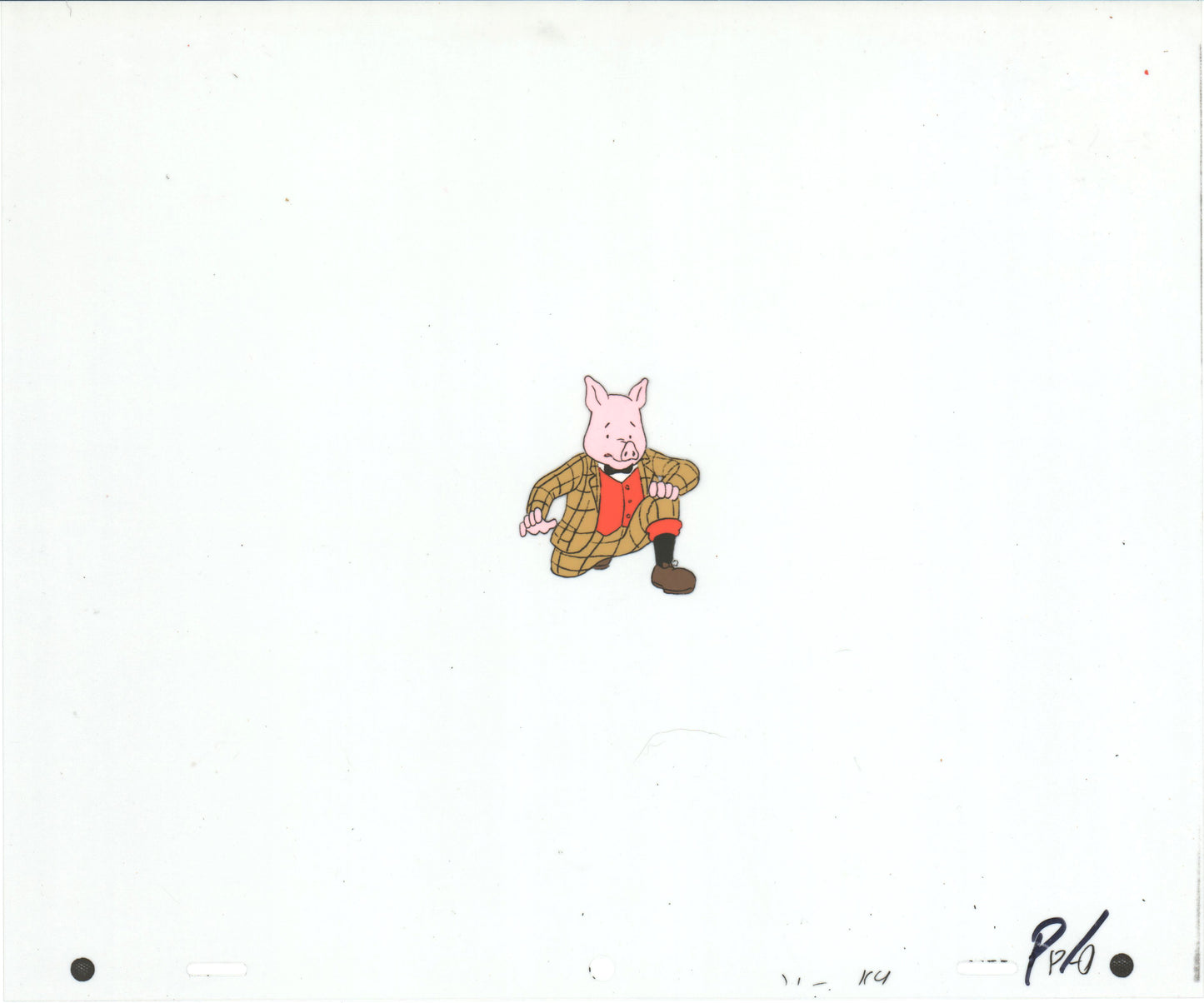RUPERT Bear Podgy Pig Original Production Animation Cel from the Cartoon by Nelvana Tourtel Animation 1990s 8-329