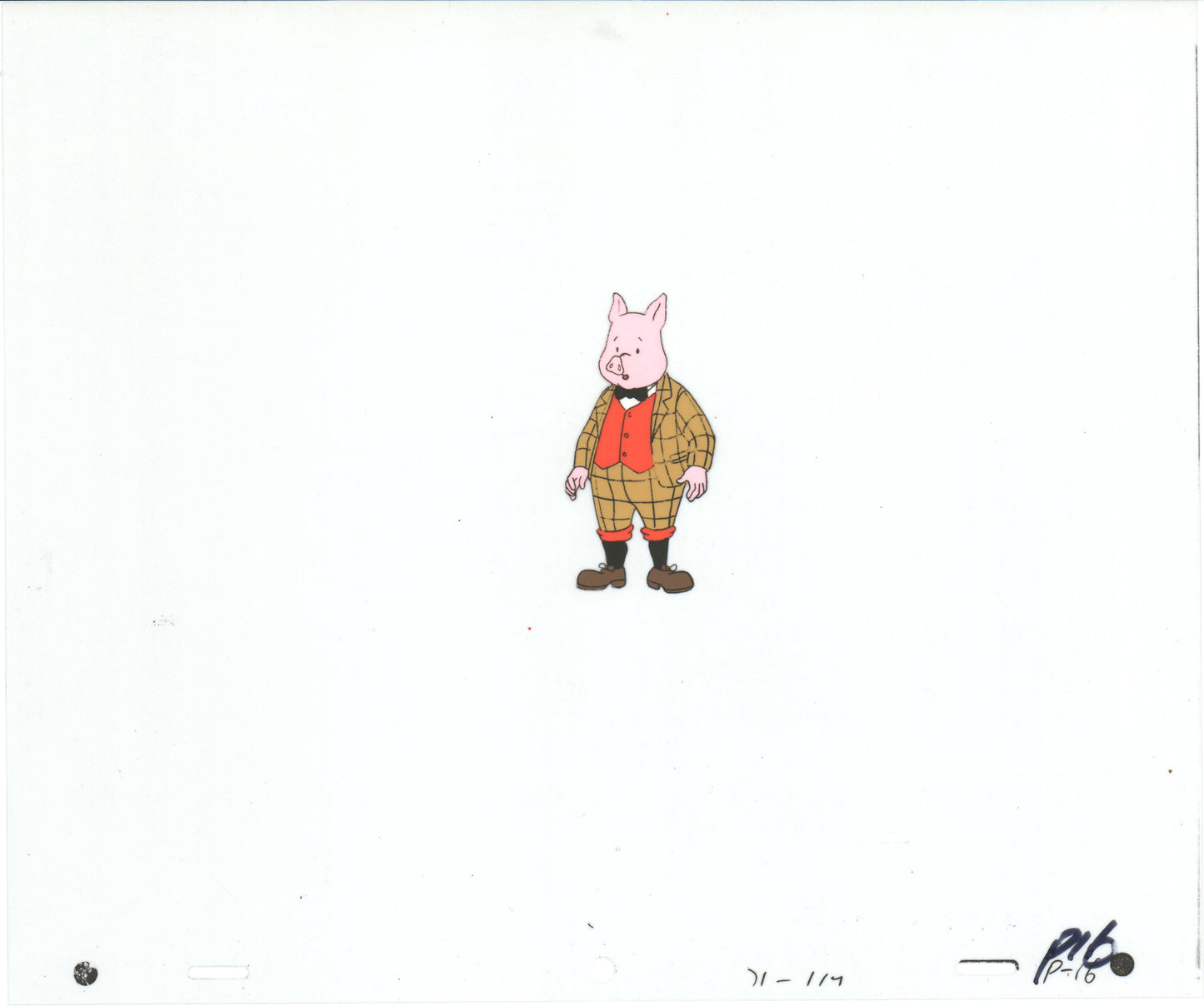 RUPERT Bear Podgy Pig Original Production Animation Cel from the Cartoon by Nelvana Tourtel Animation 1990s 8-330