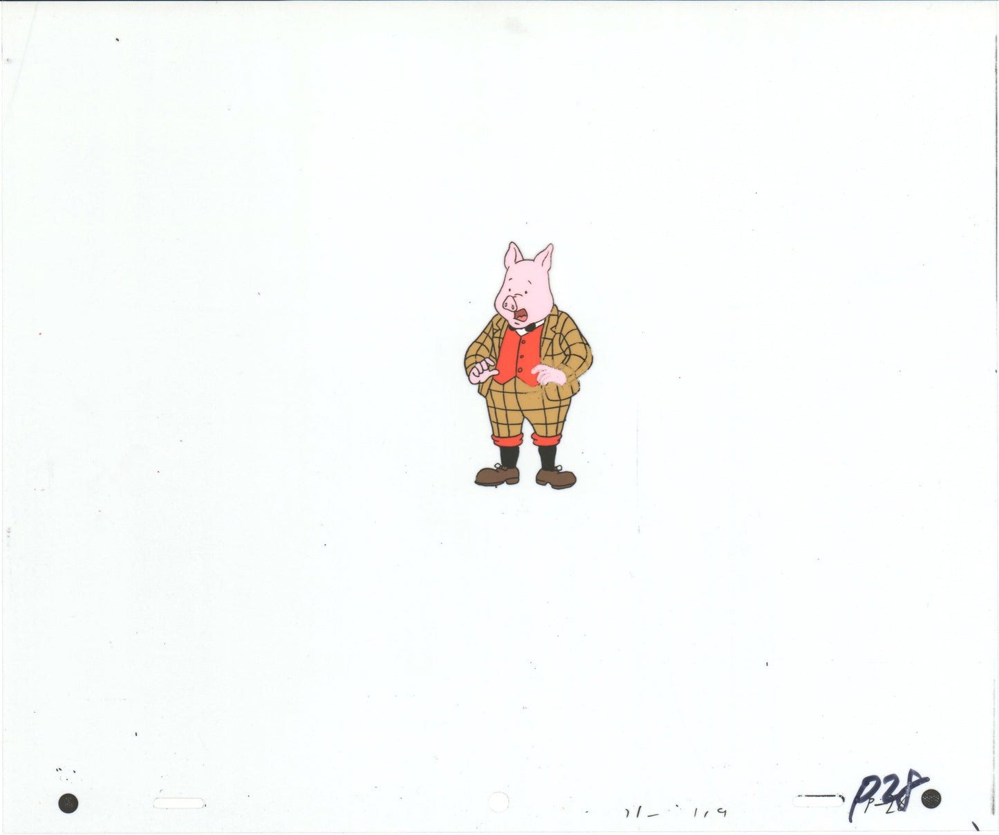 RUPERT Bear Podgy Pig Original Production Animation Cel from the Cartoon by Nelvana Tourtel Animation 1990s 8-332