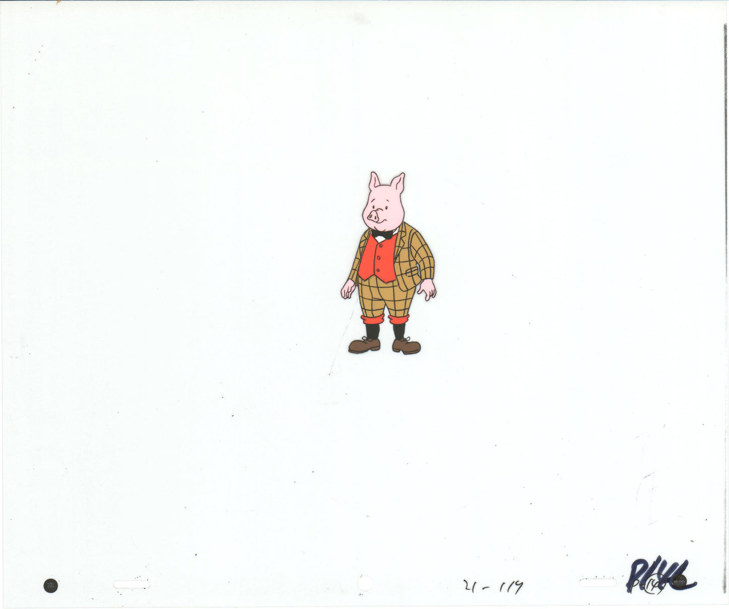 RUPERT Bear Podgy Pig Original Production Animation Cel from the Cartoon by Nelvana Tourtel Animation 1990s 8-333
