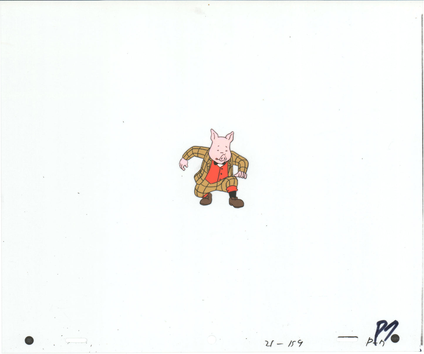 RUPERT Bear Podgy Pig Original Production Animation Cel from the Cartoon by Nelvana Tourtel Animation 1990s 8-335