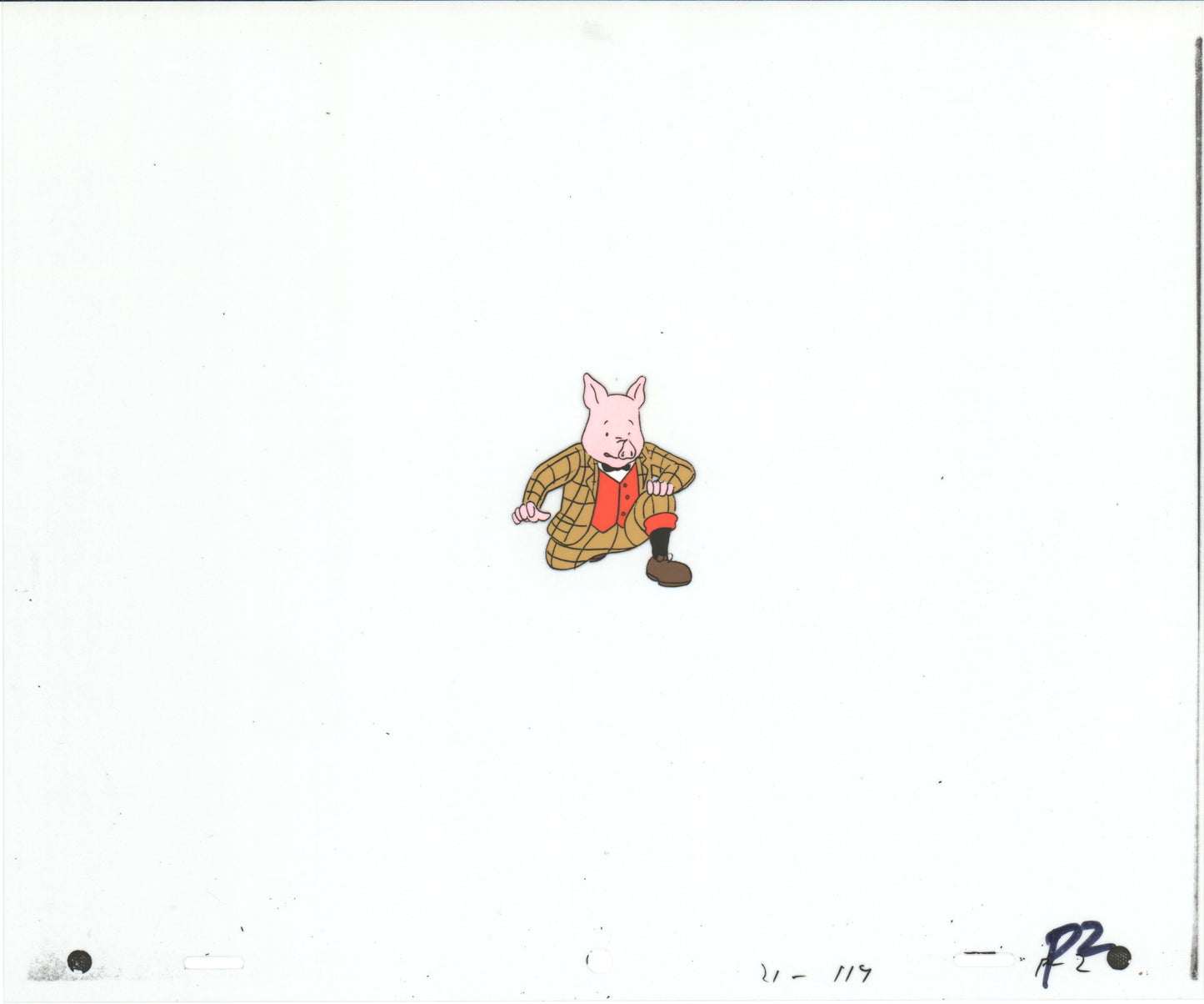 RUPERT Bear Podgy Pig Original Production Animation Cel from the Cartoon by Nelvana Tourtel Animation 1990s 8-337