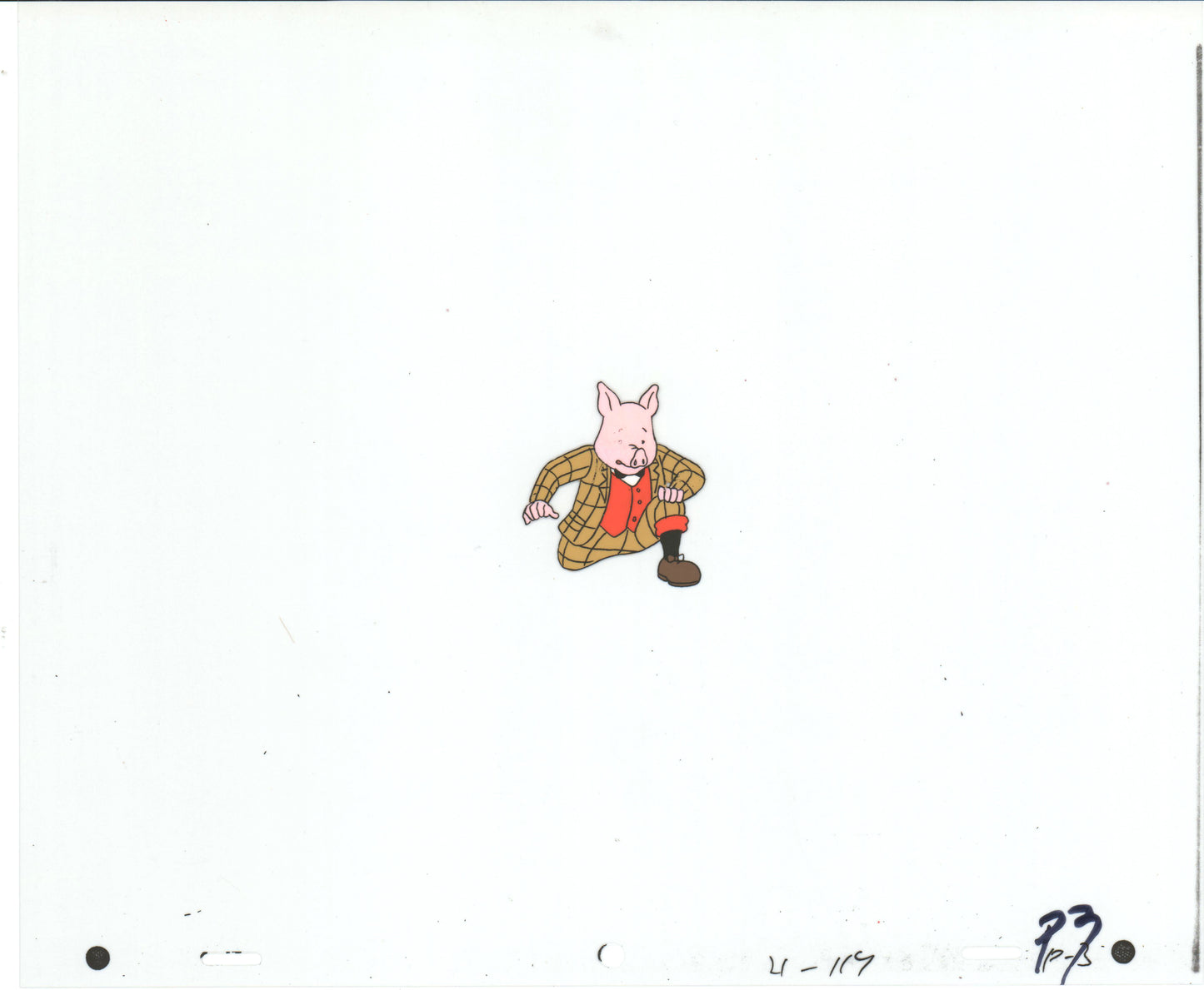 RUPERT Bear Podgy Pig Original Production Animation Cel from the Cartoon by Nelvana Tourtel Animation 1990s 8-338