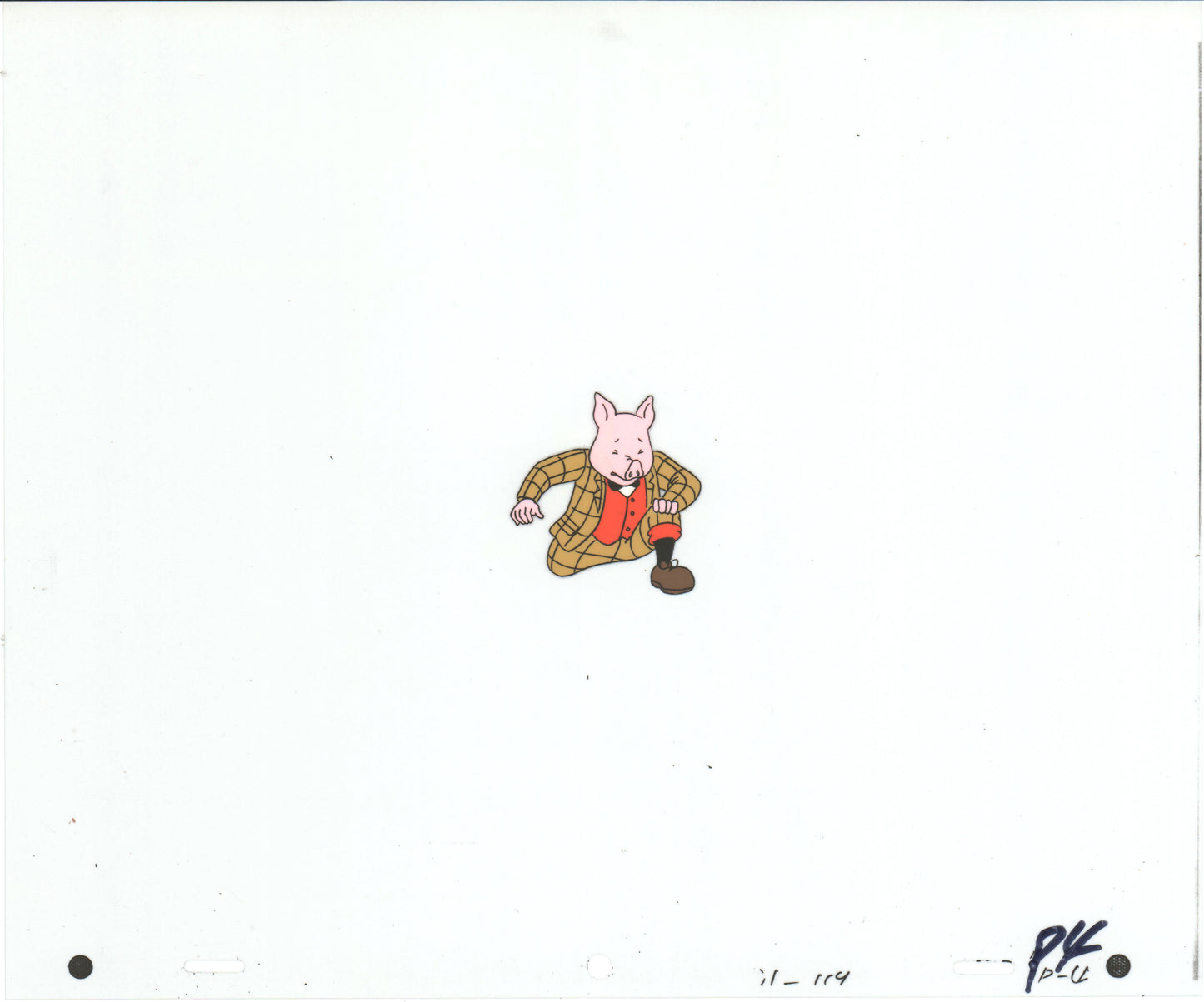RUPERT Bear Podgy Pig Original Production Animation Cel from the Cartoon by Nelvana Tourtel Animation 1990s 8-339