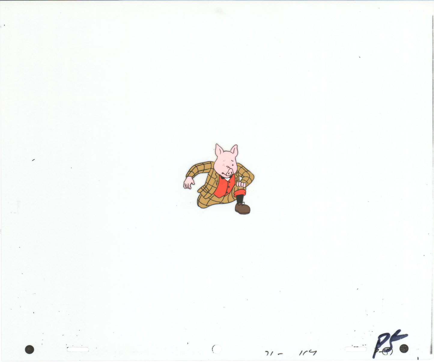 RUPERT Bear Podgy Pig Original Production Animation Cel from the Cartoon by Nelvana Tourtel Animation 1990s 8-340